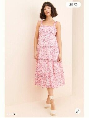 Anthropologie If By Sea Tiered Midi Dress